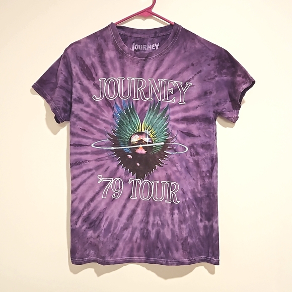Journey Tops - JOURNEY '79 TOUR Purple tie dye graphic tee band merchandise UNISEX Small